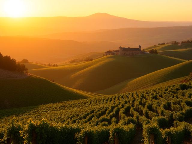 Viñedos de La Rioja al atardecer