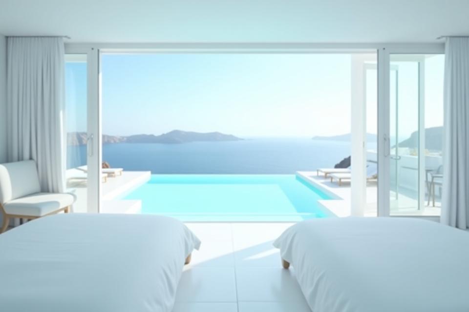 Suite de hotel de lujo con vistas al mar