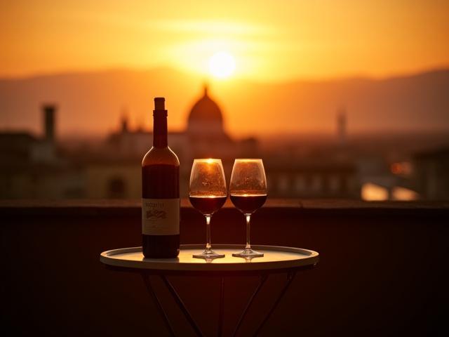 Vista clásica de Florencia al atardecer