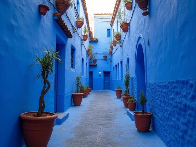 Calles azules de Chefchaouen, Marruecos